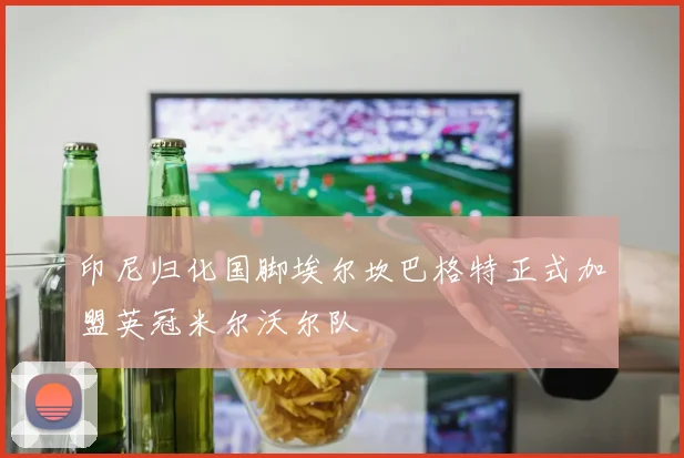 印尼归化国脚埃尔坎巴格特正式加盟英冠米尔沃尔队